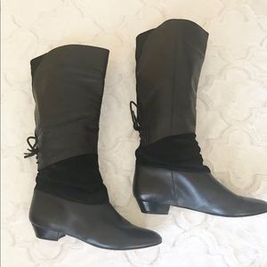 Aldo Black Boots in Faux Leather and Suede